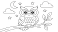 Eule Ausmalbild Niedliche Eule-Vorlage zum Ausdrucken für Kinder